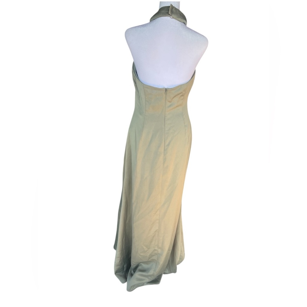 BHLDN Anthropologie Ruby Twist Halter Maxi Dress in Moss Size 6 - Picture 11 of 14